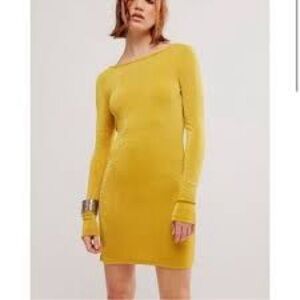 NWT- FREE PEOPLE CALL ME LATER LONG SLEEVE in Ceylon Yellow